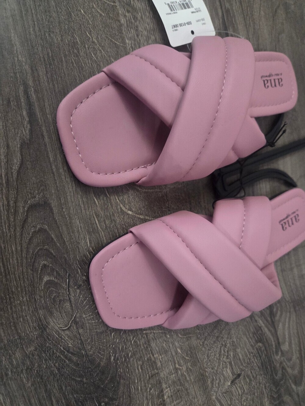 a.n.a Pink Crisscross Slide Sandals Size 6 NWT - Picture 2 of 5
